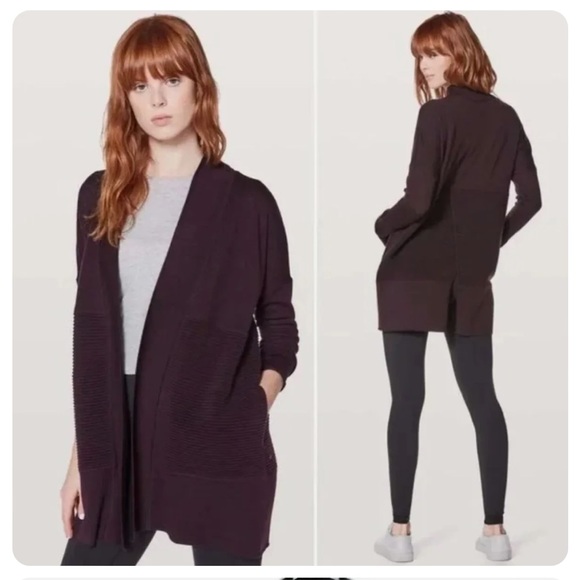 Lululemon Sit in Lotus Black ribbed Wool Sweater - Picture 2 of 2